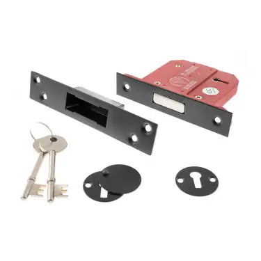 Click Here To Enlarge This Photo Of Atlantic - ALKDEAD5LK25MB British Standard 5 Lever Key Deadlock 2&period;5" - Matt Black