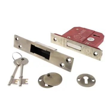 Click Here To Enlarge This Photo Of Atlantic - ALKDEAD5LK3AB British Standard 5 Lever Key Deadlock 3" - Antique Brass