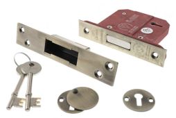 Atlantic - ALKDEAD5LK3AB British Standard 5 Lever Key Deadlock 3" - Antique Brass