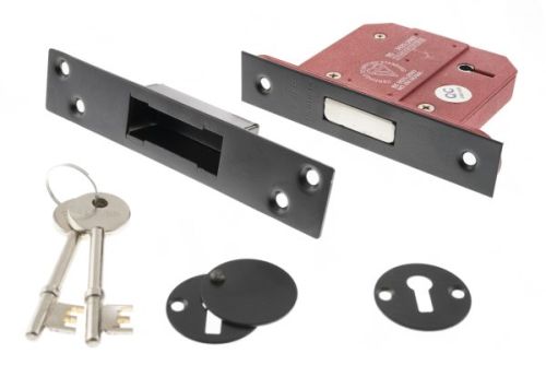 Click Here To Enlarge This Photo Of Atlantic - ALKDEAD5LK3MB British Standard 5 Lever Key Deadlock 3" - Matt Black