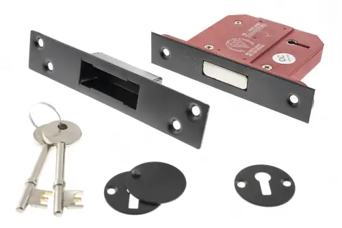 Click Here To Enlarge This Photo Of Atlantic - ALKDEAD5LK3MB British Standard 5 Lever Key Deadlock 3" - Matt Black