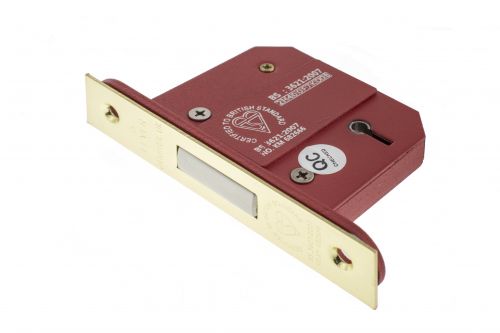 Click Here To Enlarge This Photo Of Atlantic - ALKDEAD5LK3PB British Standard 5 Lever Key Deadlock 3" - Polished Brass