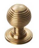 M1003SB - Carlisle Brass Fingertip Design Queen Anne Knob 22mm Satin Brass