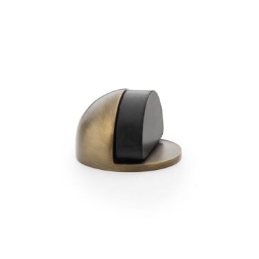Click Here To Enlarge This Photo Of AW631AB - Alexander & Wilks Floor Mounted Oval Shielded Doorstop 45mm - Antique Brass