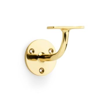 Click Here To Enlarge This Photo Of AW750PBL - Alexander & Wilks Handrail Bracket &lpar;Heavy&rpar; 80mm projection - Lacquered Brass