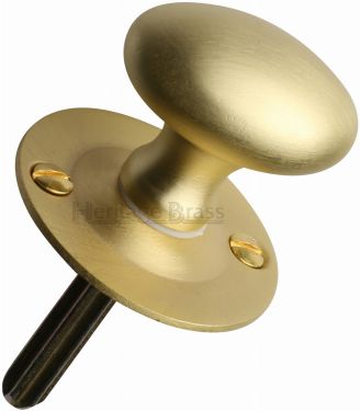 Click Here To Enlarge This Photo Of BT5-SB Heritage Brass Oval Thumbturn without Bolt Satin Brass Finish