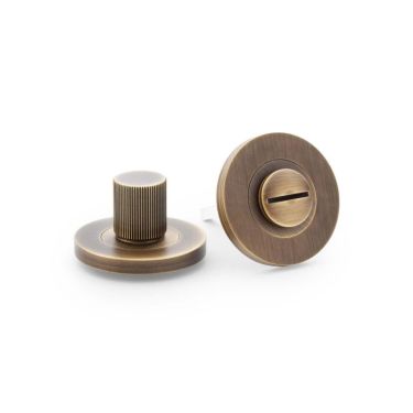 Click Here To Enlarge This Photo Of AW792AB - Alexander & Wilks Thumbturn & Release Reeded on 50x6mm Rose - Antique Brass