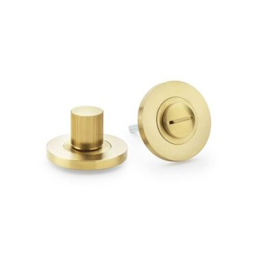 Click Here To Enlarge This Photo Of AW792SBPVD - Alexander & Wilks Thumbturn & Release Reeded on 50x6mm Rose - Satin Brass PVD