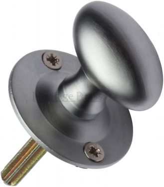 Click Here To Enlarge This Photo Of BT5-SC Heritage Brass Oval Thumbturn without Bolt Satin Chrome Finish