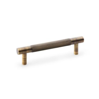 Click Here To Enlarge This Photo Of AW810-96-AB - Alexander & Wilks Brunel Diamond Knurled T-Bar Cabinet Handle - Antique Brass - 96mm Centres