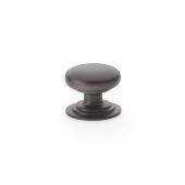 AW825-32-DBZ - Alexander & Wilks Round Cupboard Knob Integral Stepped Rose - Dark Bronze - 32mm