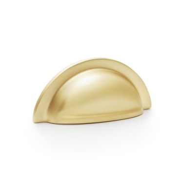 Click Here To Enlarge This Photo Of AW903SB - Alexander & Wilks Ridged Cup Pull 76mm c&sol;c - Satin Brass