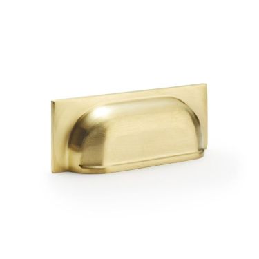 Click Here To Enlarge This Photo Of AW905SBPVD - Alexander & Wilks Quantock Cup Pull Handle - Satin Brass PVD - 96mm c&sol;c