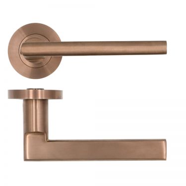 Click Here To Enlarge This Photo Of RT040PVDBZ - Zoo Hardware Rosso Tecnica 'Varese' Lever on Round Rose - Bronze