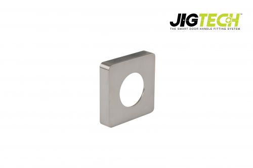 Click Here To Enlarge This Photo Of JTA5301 Jigtech Satin Chrome Square Passage Cover Rose &lpar;pair&rpar;