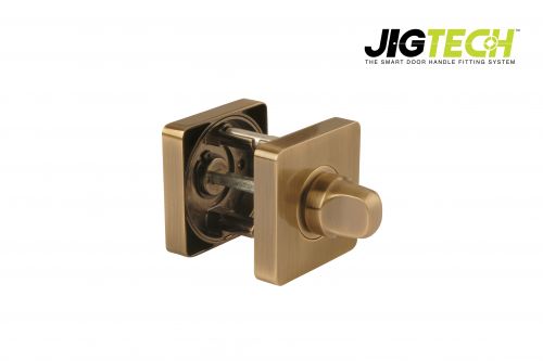 Click Here To Enlarge This Photo Of JTA5605 Jigtech Antique Brass Square Bathroom Turn & Release Set