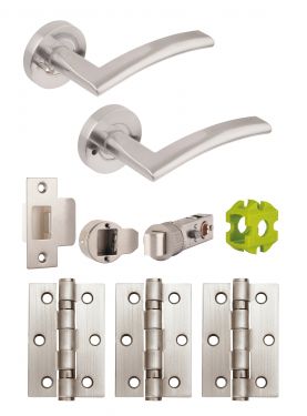 Click Here To Enlarge This Photo Of JTB81205 Jigtech Satin Chrome 'Sabre' Privacy Door Pack &lpar;57mm Backset and 3" Hinges&rpar;