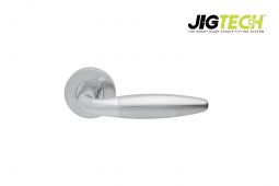 JTC2065 Jigtech Polished Chrome&sol;Satin Chrome 'Parma' Lever On Rose