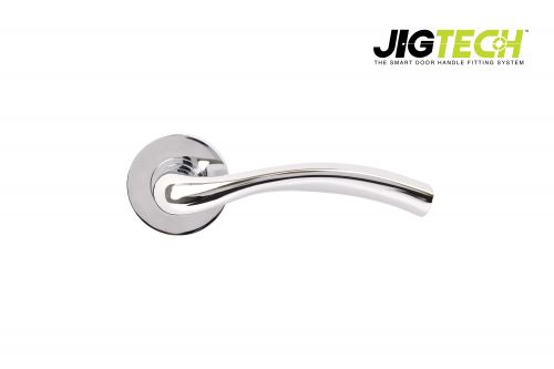 Click Here To Enlarge This Photo Of JTF1000-F Jigtech Polished Chrome 'Solar' Lever On Rose &lbrack;CE&rsqb;