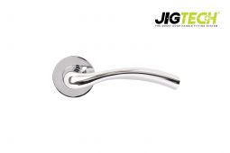 JTF1000-F Jigtech Polished Chrome 'Solar' Lever On Rose &lbrack;CE&rsqb;