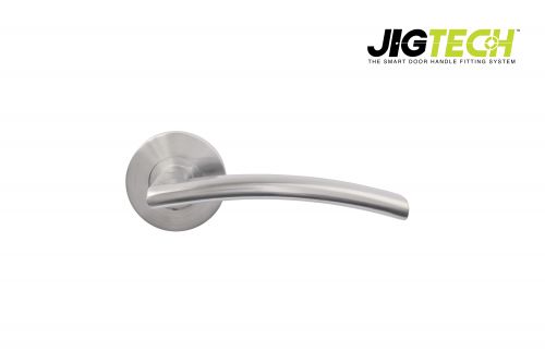 Click Here To Enlarge This Photo Of JTF1205-F Jigtech Satin Chrome 'Sabre' Lever On Rose &lbrack;CE&rsqb;