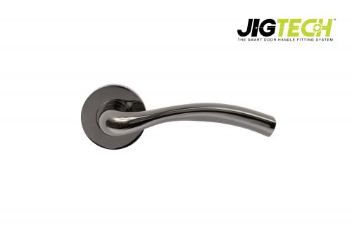 Click Here To Enlarge This Photo Of JTF1400-F Jigtech Black Nickel 'Solar' Lever On Rose &lbrack;CE&rsqb;