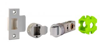 JTL4020-F Jigtech Polished Chrome&sol;Polished Stainless 57mm&nbsp; Smart Passage Latch - CE&sol;Fire Rated