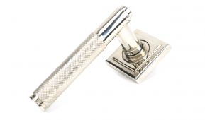 50004 From The Anvil Polished Nickel Brompton Lever on Rose Set &lpar;Square&rpar; - Unsprung