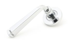 45615 From The Anvil Polished Chrome Avon Round Lever on Rose Set &lpar;Plain&rpar;