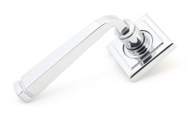 45618 From The Anvil Polished Chrome Avon Round Lever on Rose Set &lpar;Square&rpar;