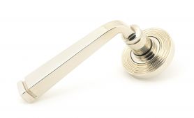 45621 From The Anvil Polished Nickel Avon Round Lever on Rose Set &lpar;Beehive&rpar;