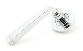 49950 From The Anvil Polished Chrome Avon Round Lever on Rose Set &lpar;Art Deco&rpar; - Unsprung