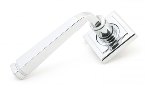 Click Here To Enlarge This Photo Of 49952 From The Anvil Polished Chrome Avon Round Lever on Rose Set &lpar;Square&rpar; - Unsprung