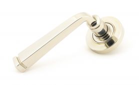 49953 From The Anvil Polished Nickel Avon Round Lever on Rose Set &lpar;Plain&rpar; - Unsprung