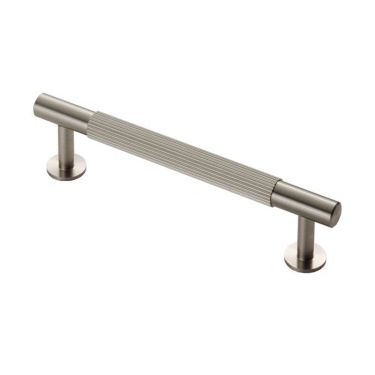 Click Here To Enlarge This Photo Of FTD710BSN - Carlisle Brass Fingertip Design 'Lines' Pull Handle 158mm &lpar;128mm c&sol;c&rpar; Satin Nickel