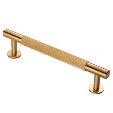 Click Here To Enlarge This Photo Of FTD710BSB - Carlisle Brass Fingertip Design 'Lines' Pull Handle 158mm &lpar;128mm c&sol;c&rpar; Satin Brass