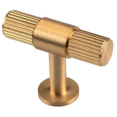 Click Here To Enlarge This Photo Of FTD711SB - Carlisle Brass Fingertip Design 'Lines' T-Bar Knob 50mm Satin Brass