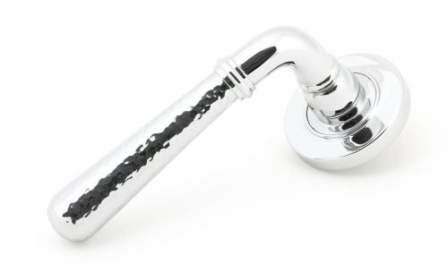 Click Here To Enlarge This Photo Of 46073 From The Anvil Polished Chrome Hammered Newbury Lever on Rose Set &lpar;Plain&rpar;