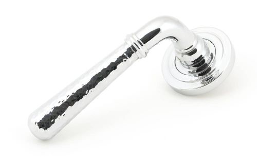 Click Here To Enlarge This Photo Of 46074 From The Anvil Polished Chrome Hammered Newbury Lever on Rose Set &lpar;Art Deco&rpar;