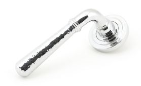 46074 From The Anvil Polished Chrome Hammered Newbury Lever on Rose Set &lpar;Art Deco&rpar;