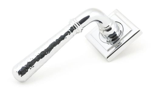 Click Here To Enlarge This Photo Of 46076 From The Anvil Polished Chrome Hammered Newbury Lever on Rose Set &lpar;Square&rpar;