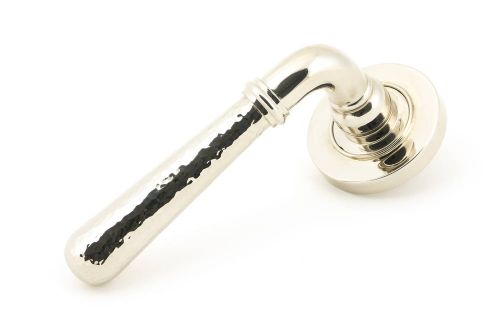 Click Here To Enlarge This Photo Of 46077 From The Anvil Polished Nickel Hammered Newbury Lever on Rose Set &lpar;Plain&rpar;