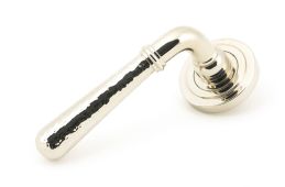50046 From The Anvil Polished Nickel Hammered Newbury Lever on Rose Set &lpar;Art Deco&rpar; U