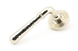 50047 From The Anvil Polished Nickel Hammered Newbury Lever on Rose Set &lpar;Beehive&rpar; - Unsprung