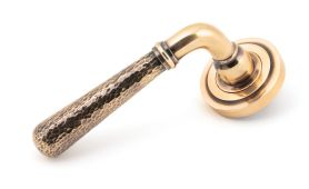 50054 From The Anvil Polished Bronze Hammered Newbury Lever on Rose Set &lpar;Art Deco&rpar; - Unsprung