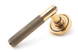 46102 From The Anvil Polished Bronze Brompton Lever on Rose Set &lpar;Art Deco&rpar;