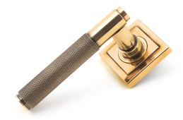 46104 From The Anvil Polished Bronze Brompton Lever on Rose Set &lpar;Square&rpar;