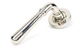 46057 From The Anvil Polished Nickel Newbury Lever on Rose Set &lpar;Plain&rpar;