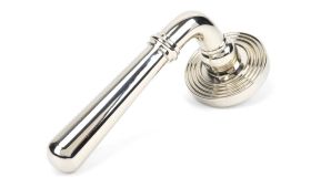 46059 From The Anvil Polished Nickel Newbury Lever on Rose Set &lpar;Beehive&rpar;