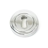 45688 From The Anvil Polished Chrome Round Escutcheon &lpar;Art Deco&rpar;